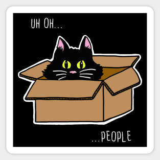 Scaredy Cat Says "Uh oh...people" Sticker